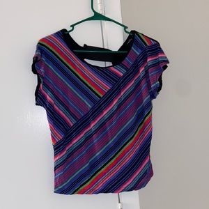 Rue 21 ,  colorful stripped back out short sleeve shirt medium size